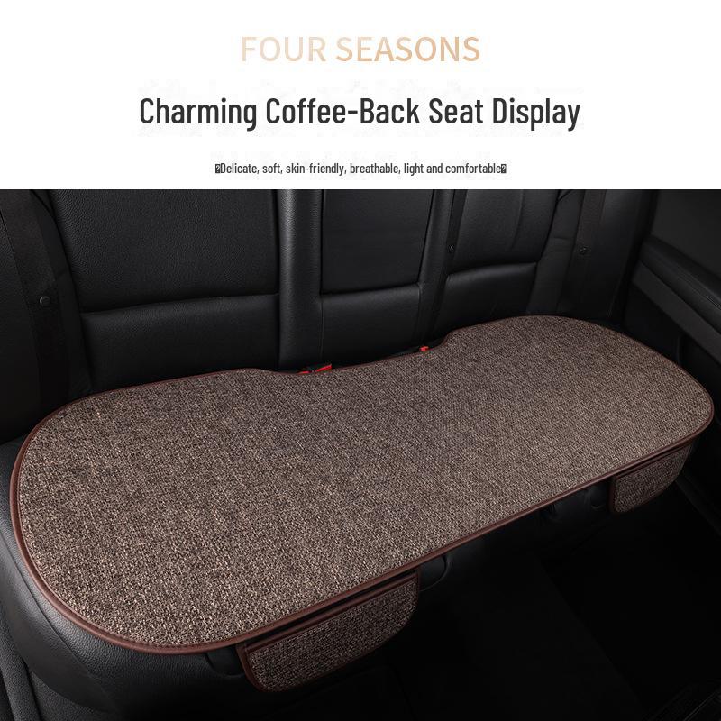 All-Season Light Luxury Ice Silk Linen Car Seat Cushions, Breathable & Non-Slip