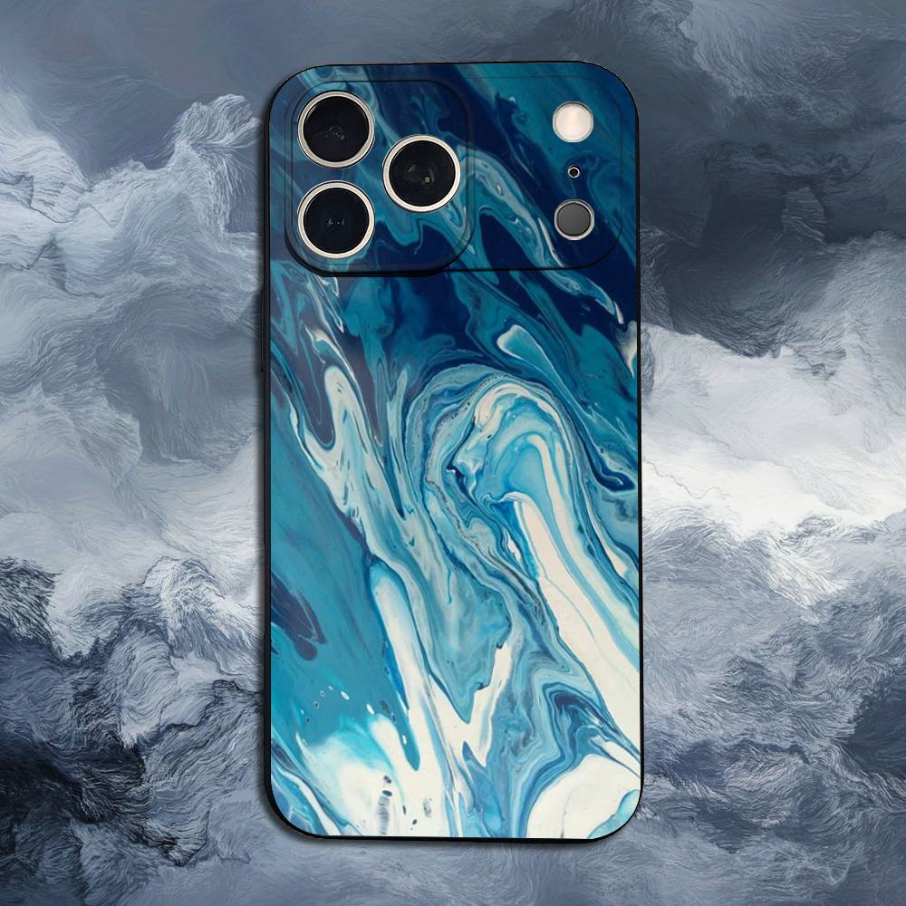 Marble Grain For iPhone 13,16,11,14,17,12,15,Plus,Pro Max,XS,X,XR,SE,Mini,8,7,Phone Case Soft Silicone Black