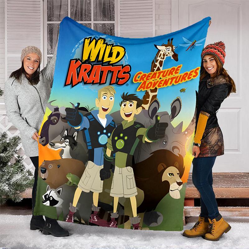 Wild Kratts printed throw blanket—soft,warm;versatile blanket for all seasons—perfect as &air-conditioning throw,nap blanket