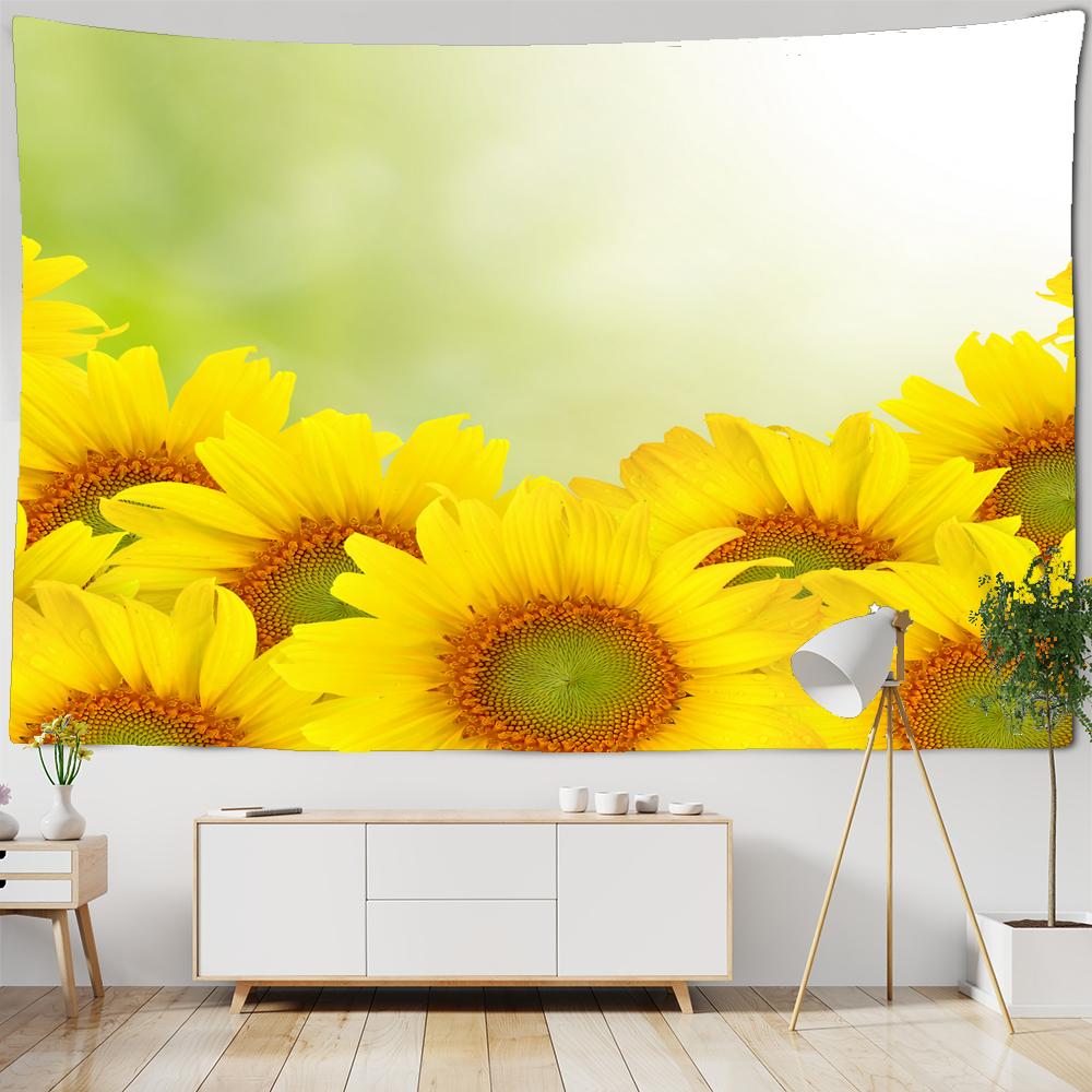 Sunflower Flower Tapestry Wall Hanging Cloth 3D Printed Beach Towel Floral Landscape Wall Carpet Yoga Mat Home Decor Tapestries