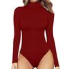 Women's Casual Bodysuit Long Sleeve Bodycon Catsuit Leopard Print