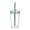 Transparent Tritan Straw Tumbler 16oz Colorful Coffee Cup with Lid Cute Leak-Proof Sippy Cup for Iced Coffee Tea Juice Milk