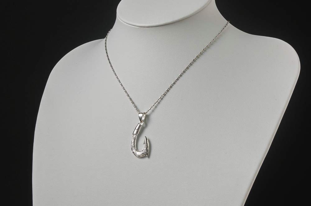 [Stone Market] Large Fishing Hook Men's Design Pendant Top (Single) SMT-4846 Free Size/Silver