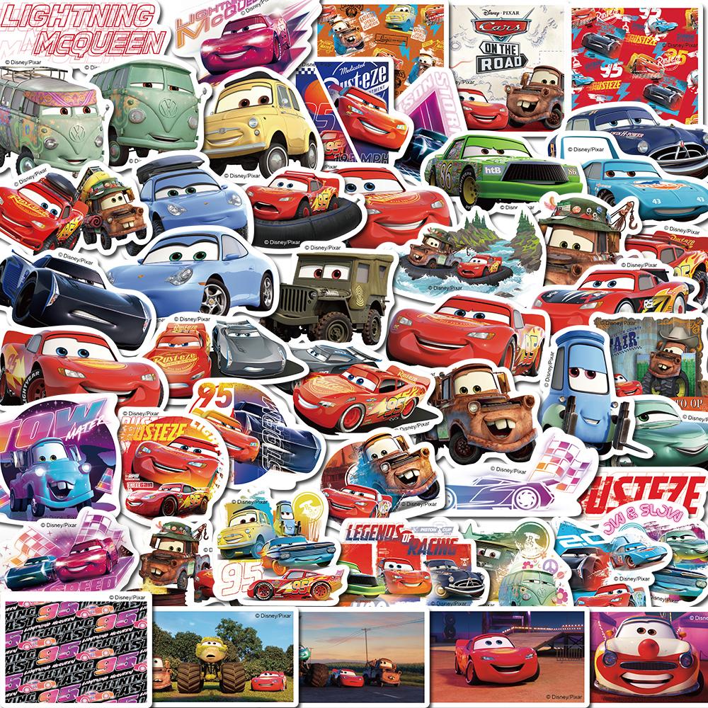 10/30/50pcs  Funny Anime Cars Stickers Cool Lightning McQueen Cartoon Decals Stationery Phone Luggage Sticker Decoration