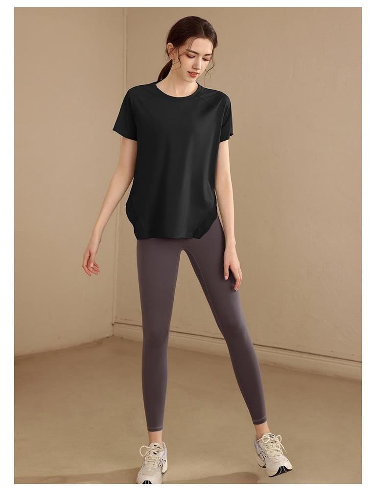 Plus Size Women's Short Sleeve Yoga Top - Loose, Breathable, Slimming Fitness Shirt for Summer