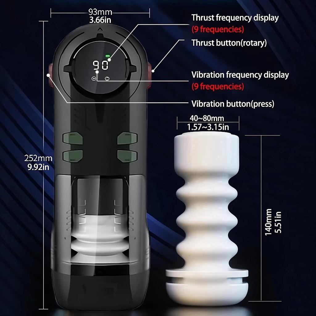 2025 New Automatic Male Masturbators-with 9 Thrusting Vibration and Heating Pocket Pussy Vagina Blowjob Masturbation Cup Sex Toys for Men