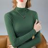 Women Mock Neck Modal Long Sleeve Tee Fleece Lined Thick Warm Base Layer Top