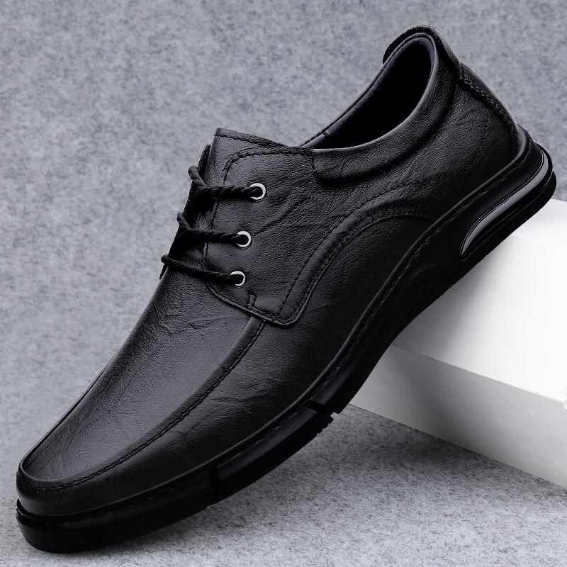 FashionGenuine Leather Men's Casual Shoes British Style Male Dress Sneakers New Trendy All-match Business Shoes Formal Dress Footwear