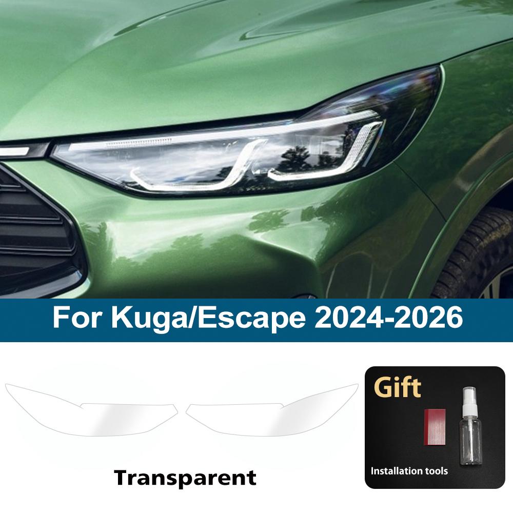 Pellicola Vinilica Wrap Lucida Per Ford Kuga/Escape 2020-2026 Antigraffio Nero Fumé Pretagliata Pellicola Protettiva per Fari Auto