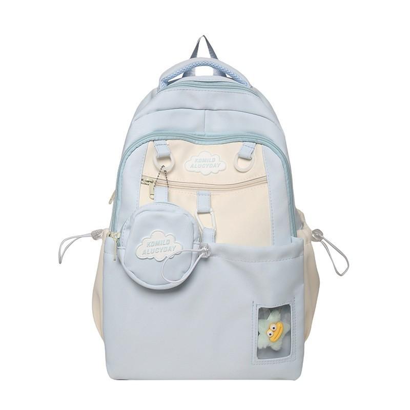 Girls Nylon School Backpack Waterproof Soft Sweet Style For Campus Use