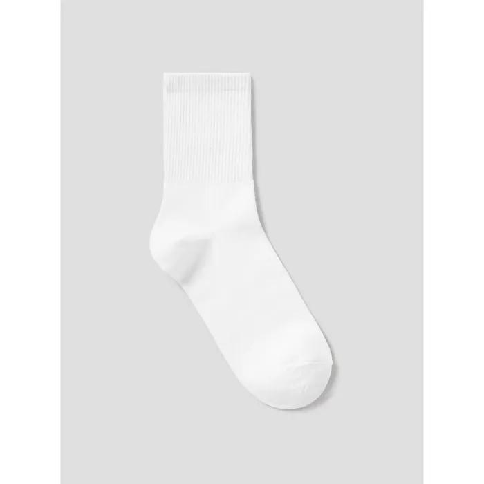 [8 Seconds] Ribbed Mid-Length Socks White (4561KTAM51)
