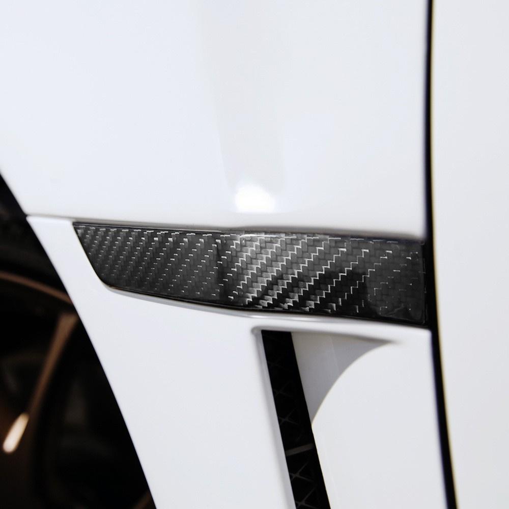 Black Carbon Fiber Fender Side Marker Plate Ornaments For 2015-21 Subaru WRX/STI