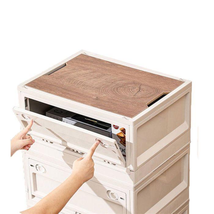 Boîte de transport pliable - Vanit CB27 - Blanc - Empilable verrouillable - Couvercle amovible