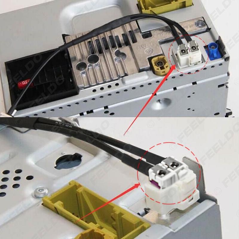 For VW Head Unit FAKRA 2In1 Diversity Resume Convertor Splitter Y Cable Wire Harness For RNS510 RCD510+ Antenna Radio Adapter