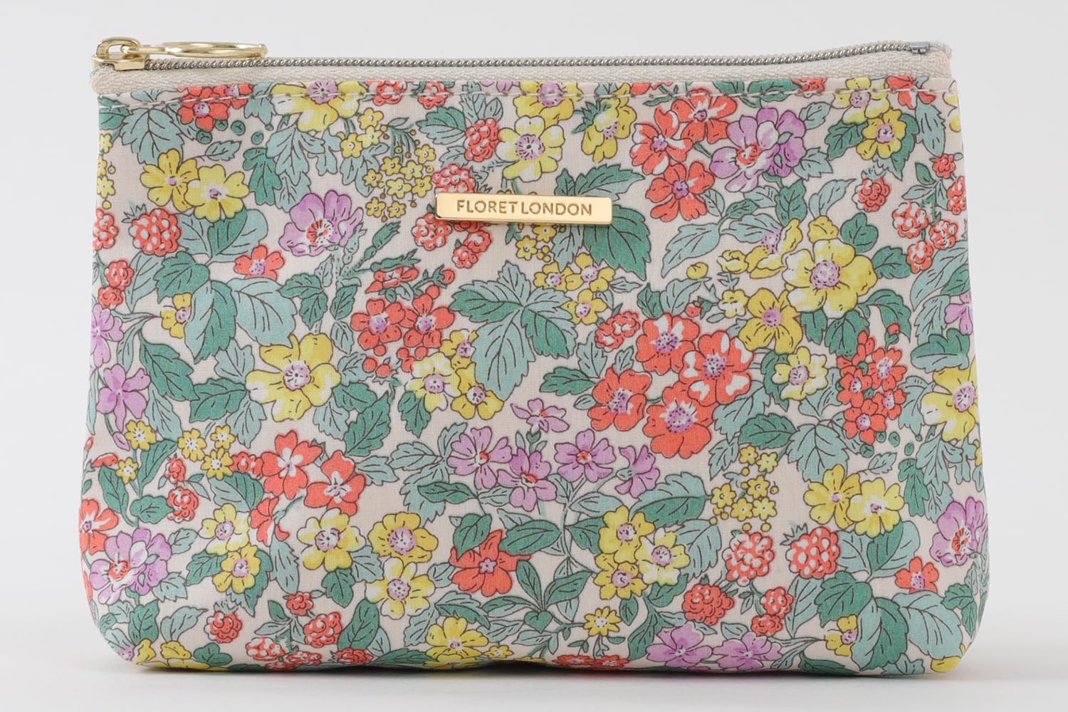 DDintex FLORET LONDON BASIC Pouch, Hedgerow Rumble, Yellow, 15 x 10.5 x 4.5cm [Liberty Print]
