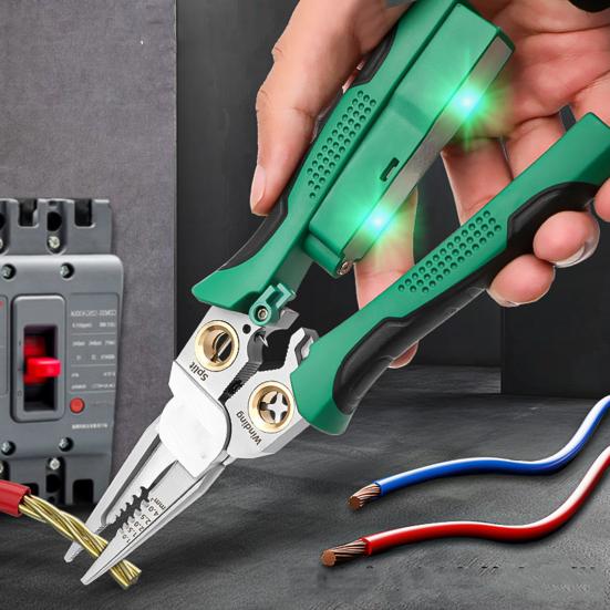 8-in-1 Wire Stripper with Voltage Tester Ergonomic Handle Compact Portable Multi-function Electric