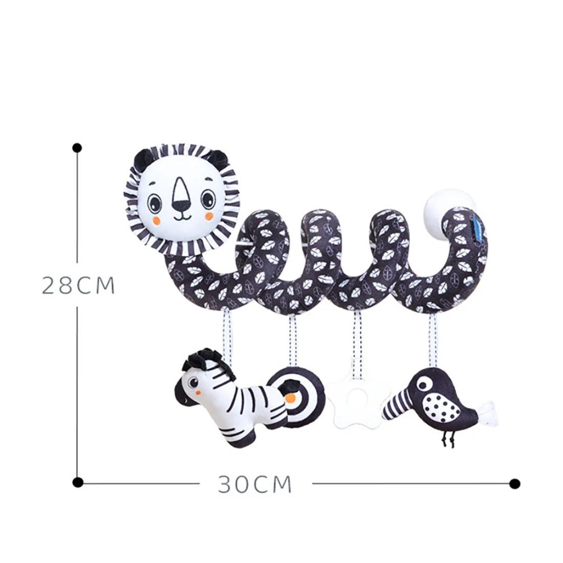 

Детская игрушка для автокресла Черно-белый лев коала погремушка спираль подвеска развивающая игрушка для коляски для новорожденных мобиль для кроватки сенсорная игрушка подарки