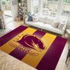 Brisbane Broncos Design Crystal Velvet Carpet Cozy Non?Slip Printed Rug For Bedroom Living Room Entrance