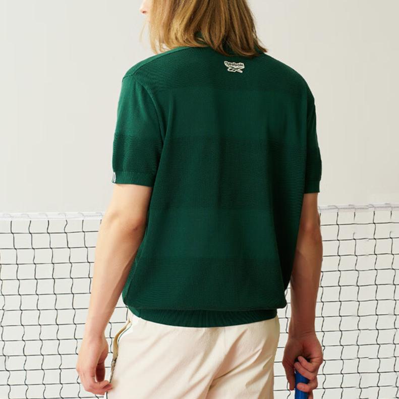 Reebok Soft Comfortable Loose Short Sleeve Polo Shirt Men tops Green 24FRC431MGL1
