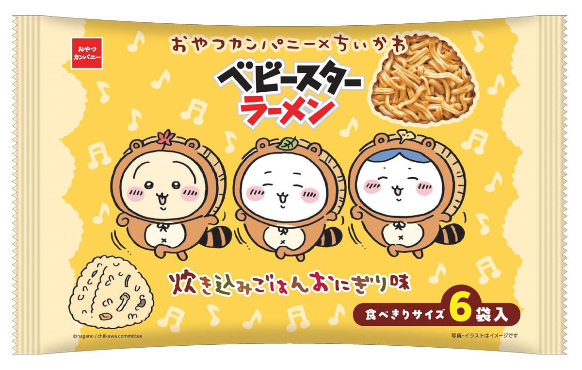 

Oyatsu Company Oyatsu Company Лапша Baby Star Ramen со вкусом Чиикава Такикоми Гохан Онигири Чиикава 126 г x 15 пакетиков (Ограниченное количество) (6 пакетов) (Поделиться,