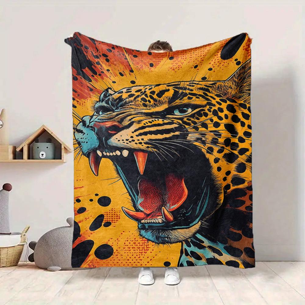 1PC Leopard Print Blanket, Throw For Sofa, Bed, Travel, Printing Blanket With Soft And Warm Fabric Yy250918146