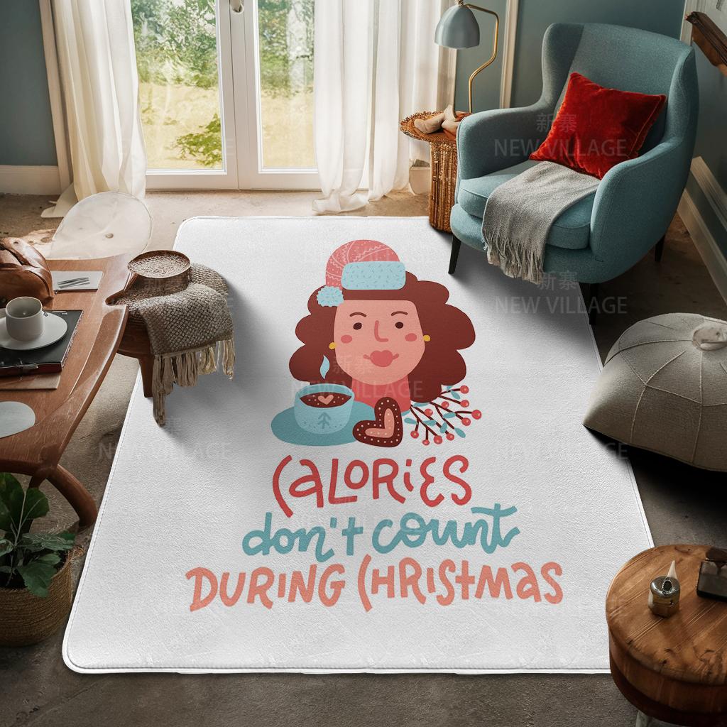 House Entrance Carpet Home Door Mat Living Room Bath Foot Bathroom Non-slip Water Absorption Rugs Bath Merry Christmas Winter