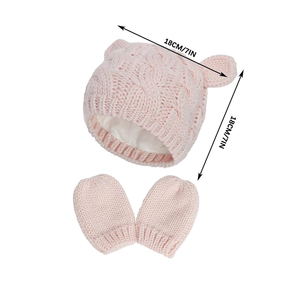 (Projektor)Zimowa dzianinowa czapka z daszkiem dla dziewczynek i chłopców z czapką z rękawiczką