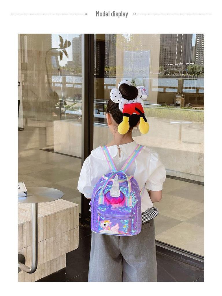 Unicorn Sequin Backpack: Large Capacity, Cute Iridescent Schoolbag for Girls