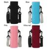 1 Pc Water Bottle Cover Bag Pouch With Strap Neoprene Bottle Cup Sleeve Shoulder Strap Black Bottle Carrier Insulat Bag Portable
