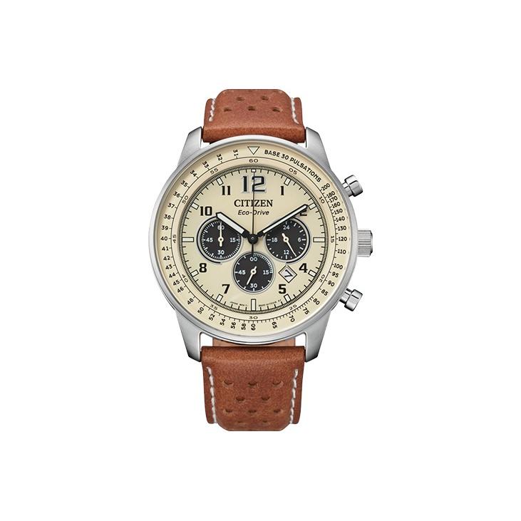 

CITIZEN FF Light Powered Кварцевый Механизм Ремешок из Натуральной Кожи Часы Мужские Часы Кофейный Циферблат CA4500-16X Coffee Watch Dial