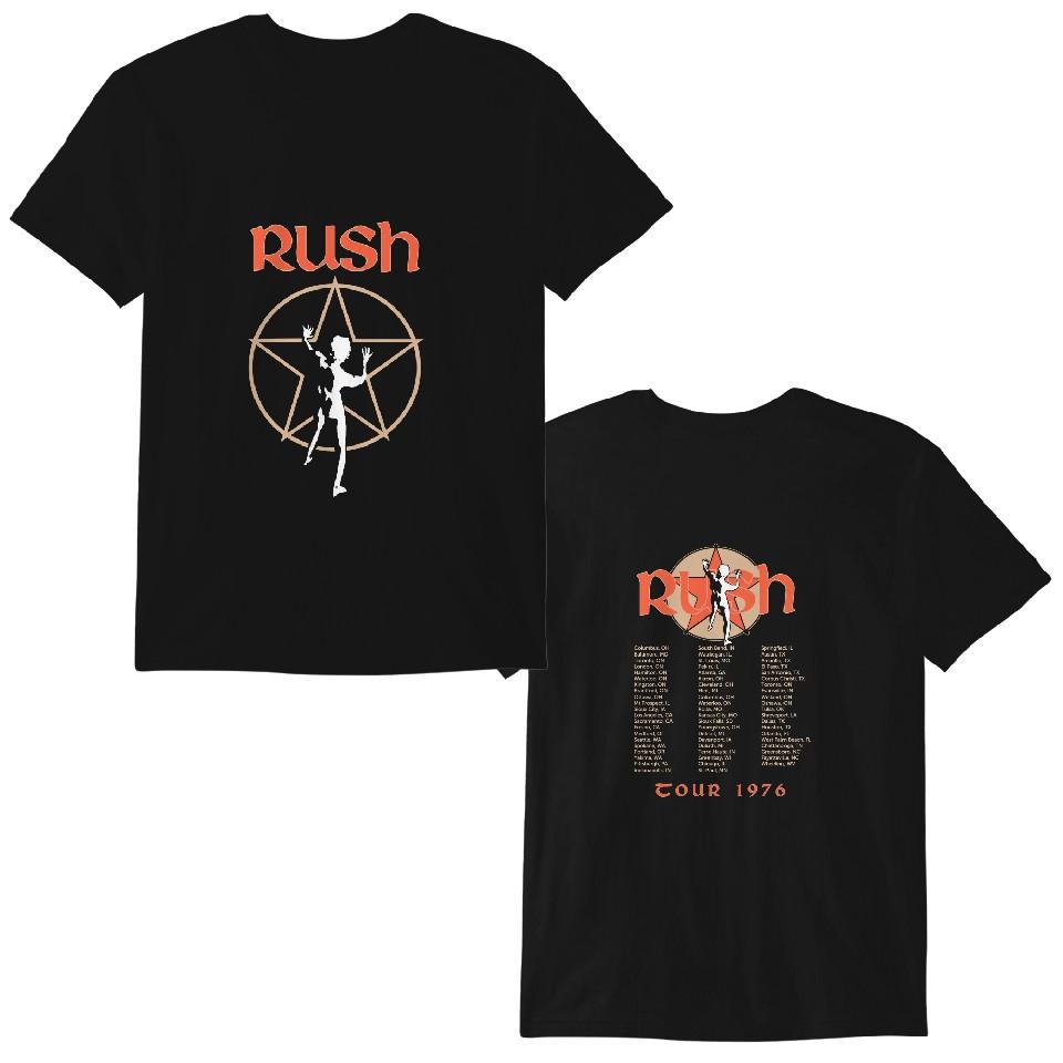 100% cotton TOPS UNISEX TEES MENS WOMENS Vintage Rush 30th Anniversary Tour T-Shirt Unisex Cotton 2 Sides Black Tee