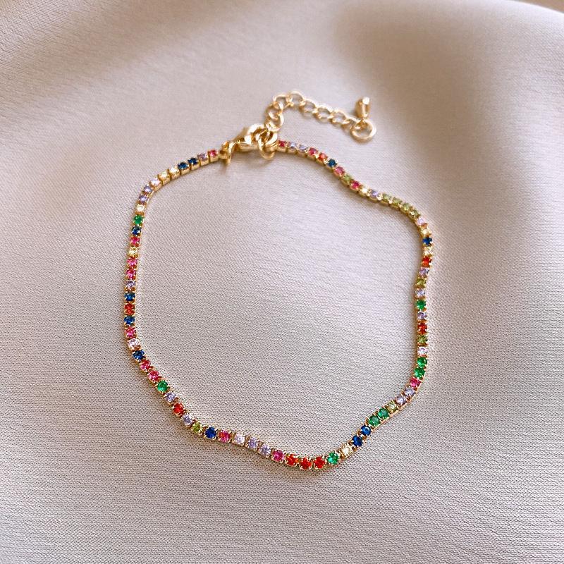 

Летний прохладный цирконовый универсальный браслет взрывает высокоценный браслет из тысячи золотых, сладкие украшения