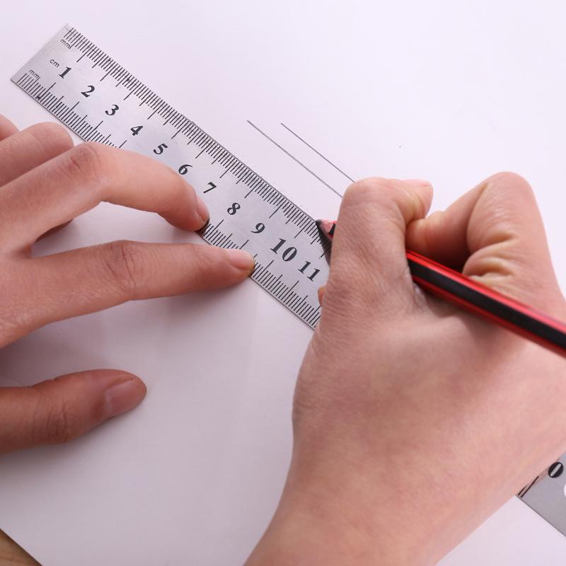 Stainless Steel 0.5mm Thick Ruler: 20cm & 30cm Metal Measuring Tool