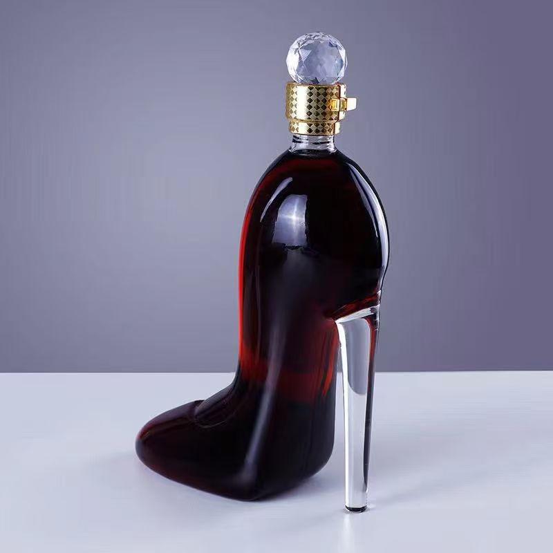 350ml 750ml High-Heels Shoes Shaped Whisky Decanter Glass Crystal Merlot Rum Vodka Wine Bottle Liquor Dispenser Bar Tools