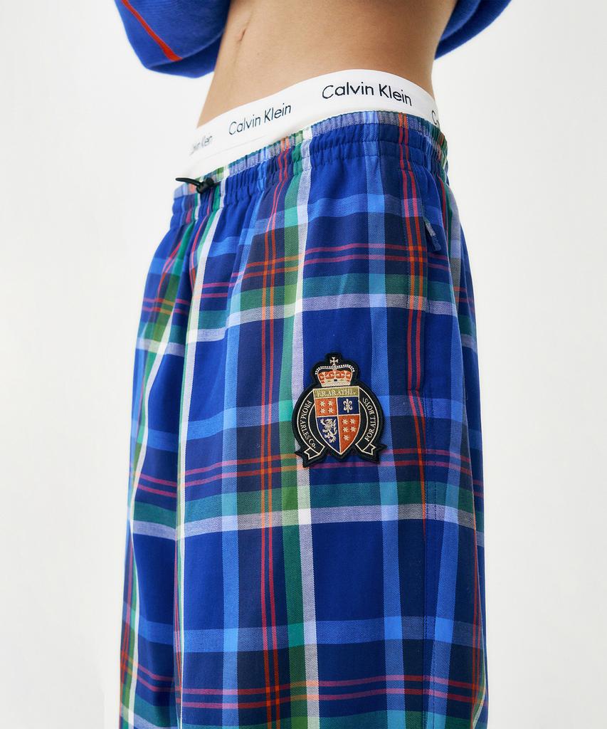 Peulomaleul Blue Check Boy Track Pants / Blue