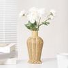 Faux Rattan Woven Florals Vase for Dried Flower Holder Imitation Wicker Vase Container Farmhouses Centerpieces Decors
