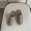 Fashion 2025 New Women Flat Sandals Mesh Knit Hollow Braided Summer Breathable Non Slip Slip-On Dressy Casual Vacation Slides Slippers