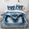 Owl Boys Youth Duvet Cover Set King Queen Cool Black Nighthawk Safari Wildlife Comforter Cover Bird Animal microfiber BeddingSet