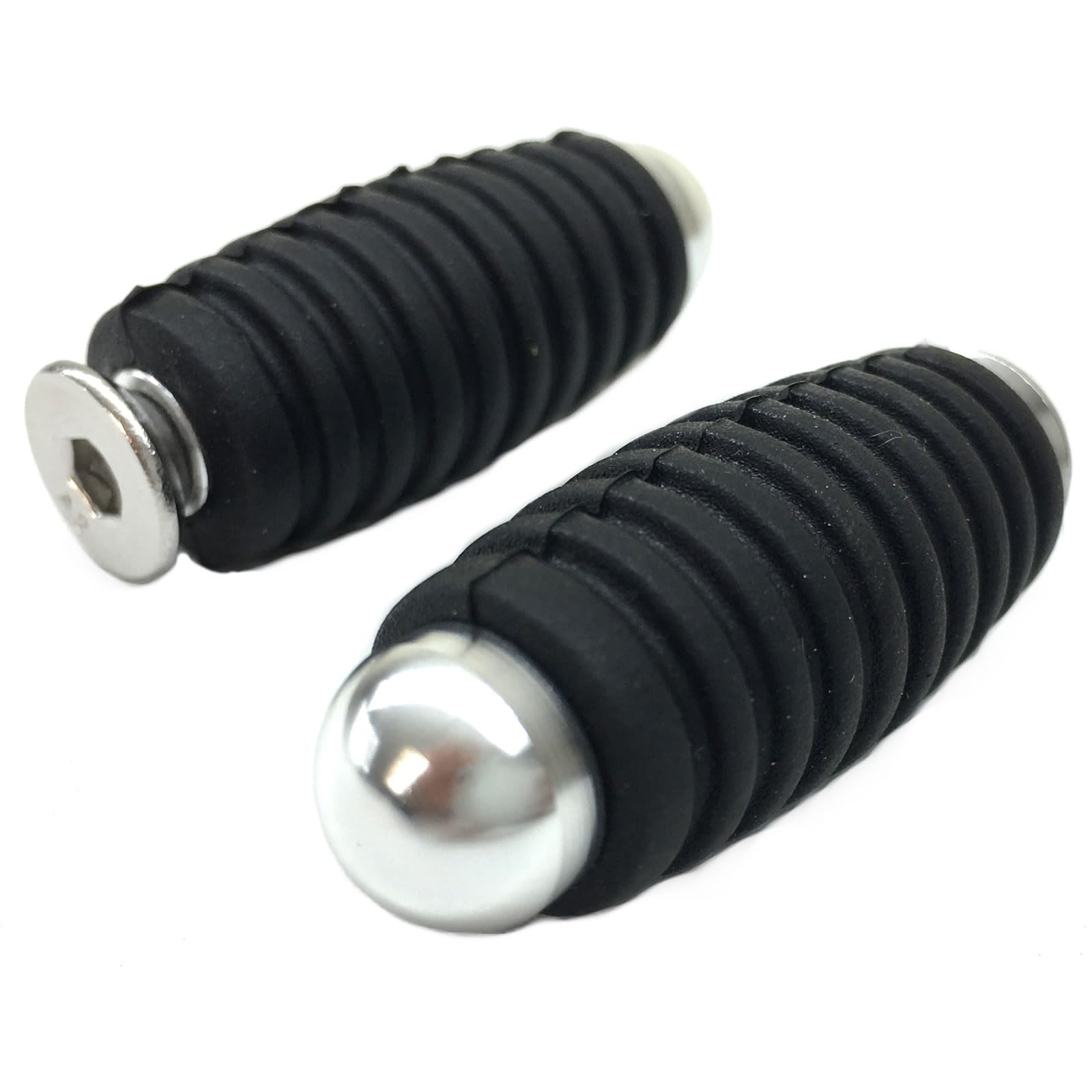 Archnote Motorcycle Shift Foot Brake Peg Change Pedal M6 Universal Step Bar Rubber Motorcycle Repair Replacement 2pcs Silver