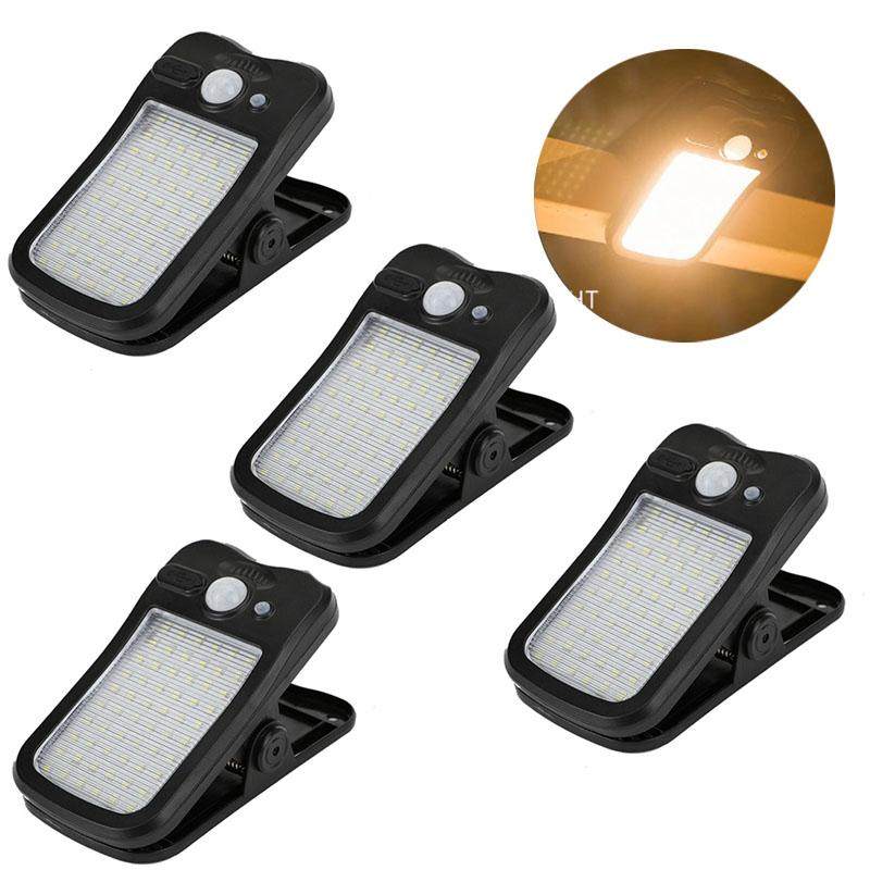 Solar Emergency Light Multifunctional Clamp Type Tent Light Portable Infrared Induction Automatic Sensing for Camping Picnicking