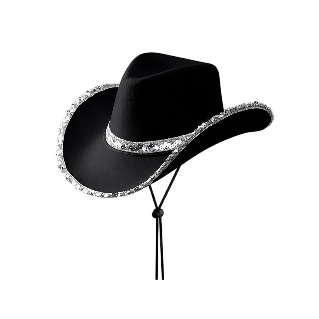 Adult Western Hat with Curled and Trim