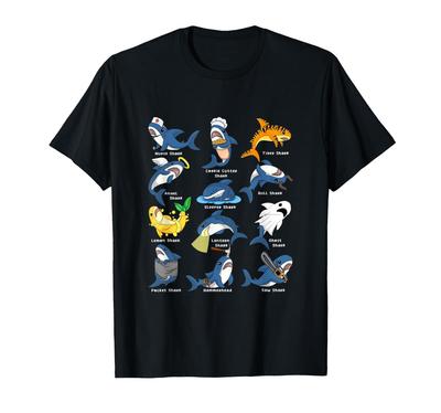 Shark Type Costume Shark Nurse Angel Shark Sleeper Shark T-Shirt