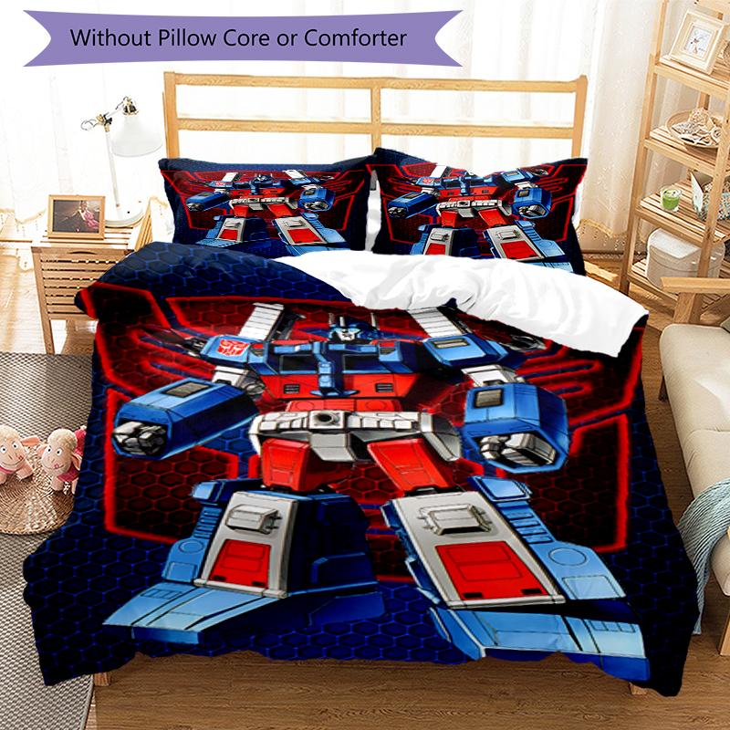 3pcs Transformers Bedding Set Duvet Cover Closure Includes 1 Duvet Cover & 2 Pillowcases, Soft and Comfortable for All Seasons.