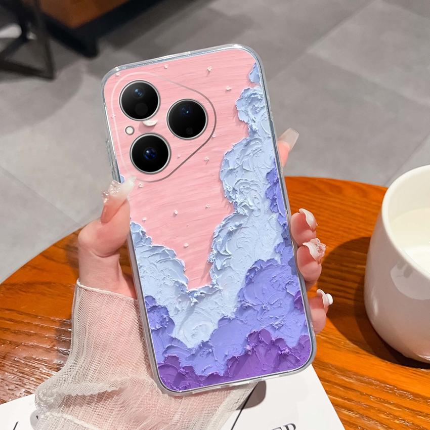 For Huawei Pura 80 70 Pro Plus Ultra Honor X6C 8C Phone Bags Cute Big Eyed Black Cat Patterns Luxury Transparent Lens Protection Case For Huawei Shell