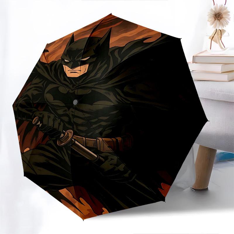 1pc Batman, Samurai Automatic Folding Umbrella - Compact 8-Rib Design, Durable Plastic & Iron1259L