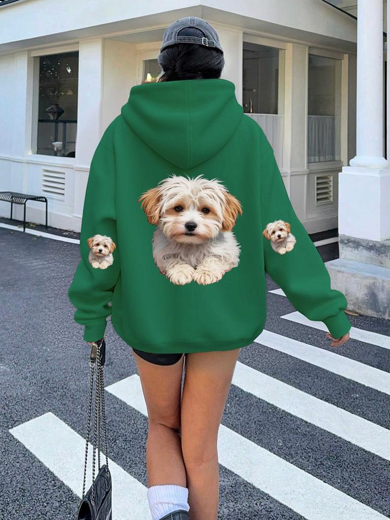 Fluffy Maltipoo On Plaid Fabric women's hoodies