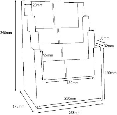 Desk stand 8xDL (99x210mm)
