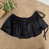 Sweet Lace Up Hip Scarf Shirt Extender Ruffled Edge Waistband Layer Outfits Skirt  Jeans Decor