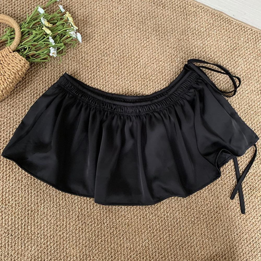 Sweet Lace Up Hip Scarf Shirt Extender Ruffled Edge Waistband Layer Outfits Skirt  Jeans Decor