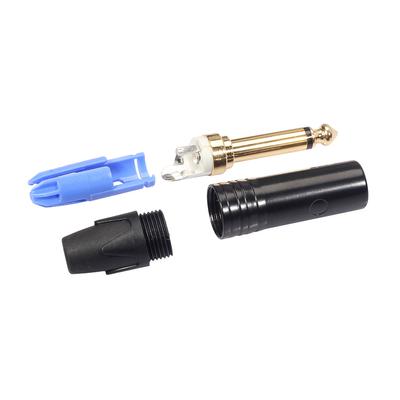 6.35mm Mono Male Plug Zinc Alloy 6.35mm Mono Male Plug Audio Connector Adapter for DIY Electric Guitar Sound Card Microphone